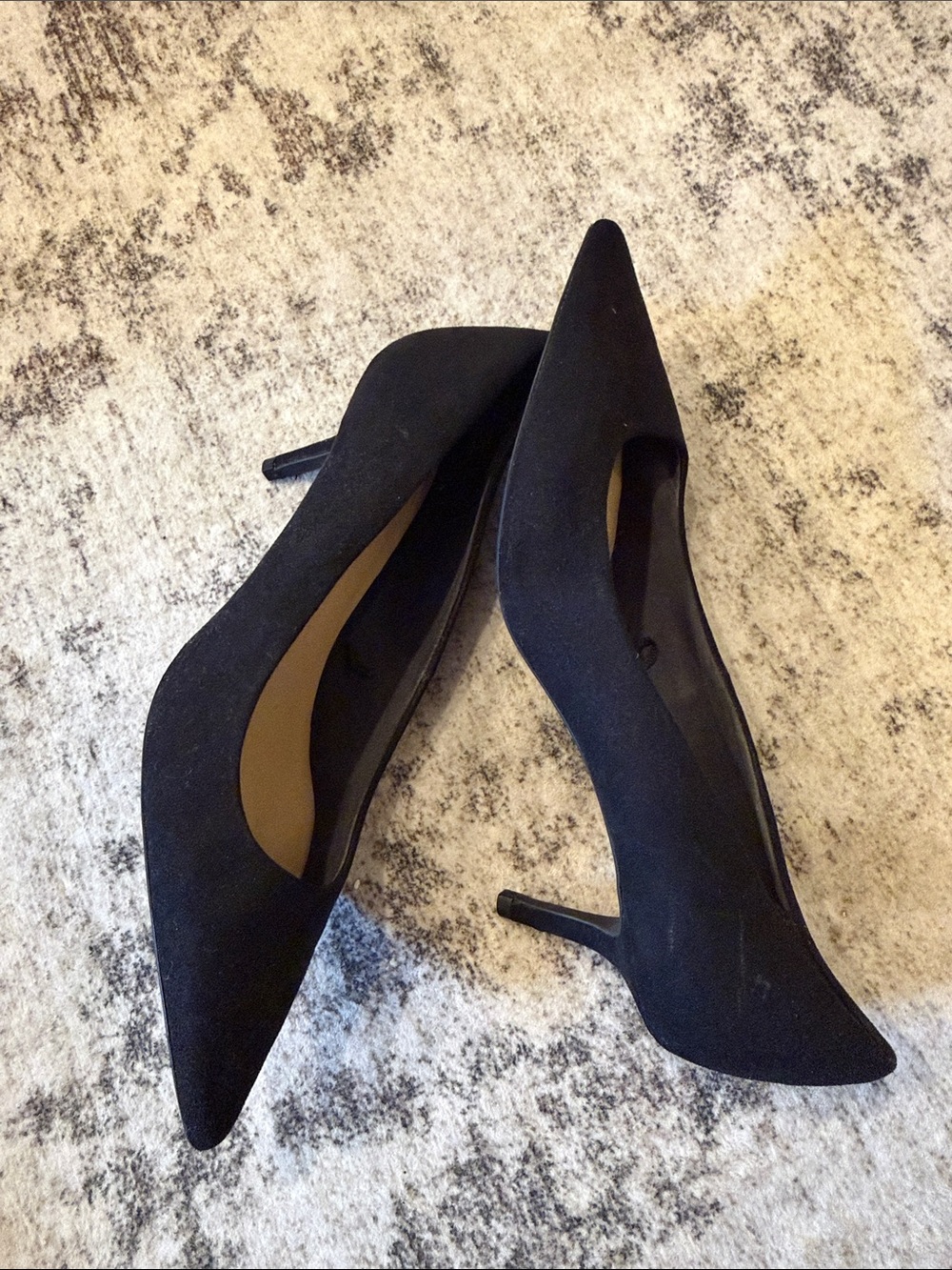 H&M Black Pointed Suede Stiletto Heels